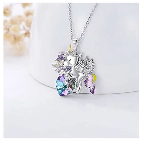 Unicorn Angel Elmaslı Kolye