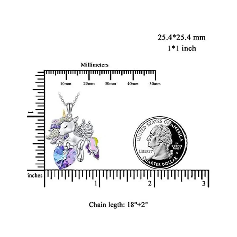 Unicorn Angel Elmaslı Kolye